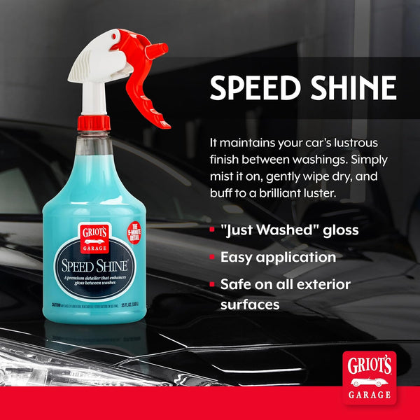 Griot'S Garage Speed Shine for Car Detailing, Quick Detailer for All Exterior Surfaces, Trim and Wheels, Provides a Glossy Finish, 11146, 35 Oz
