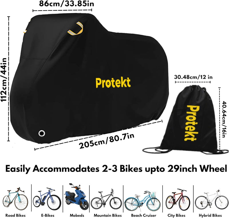 Bike Cover for 2-3 Bikes - Stationary Heavy Duty Bike Covers for Outdoor Storage