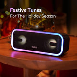 DOSS Soundbox Pro+ Bluetooth Speaker with 24W Impressive Sound, Booming Bass, IPX6 Waterproof, 15Hrs Playtime, Wireless Stereo Pairing, Mixed Colors Lights, 66 FT- Grey