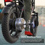 Vivi Gopina Electric Bike, 16" X 3.0 Fat Tire Electric Bike, Peak 500W Step Thru Electric Bicycle, 48V Removable Battery, up to 40 Miles, LCD Display, 20Mph, 7 Speed, SGS Certified to UL2849