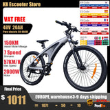 HX Q5 Ebikes 2000W Adults Electric Bike 57KM/H Electric Bicycle 27.5 Inch Removable Battery Electric E Bikes Mountain Ebike