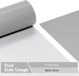 TOWWI Dual Sided Desk Pad, Large Desk Mat, Waterproof Desk Blotter Protector Mouse Pad, Leather Desk Pad Large for Keyboard and Mouse (36" X 17", Gray/Sliver)