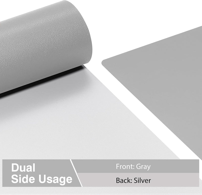 TOWWI Dual Sided Desk Pad, Large Desk Mat, Waterproof Desk Blotter Protector Mouse Pad, Leather Desk Pad Large for Keyboard and Mouse (36" X 17", Gray/Sliver)