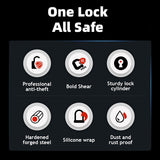ROCKBROS U Lock Bike U Lock with Cable Heavy Duty anti Theft Bike Lock U-Lock 4 Ft Cable Mounting Bracket for Bikes Ebikes Motorcycles Scooters