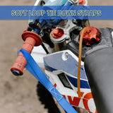 Cartman 16 Pack 1"X18" Soft Loop Motorcycle Tie down Straps 3600Lbs Load Capacity Tie-Down Loops for Secure Trailering of Bikes, ATV, Lawn Equipment, Blue