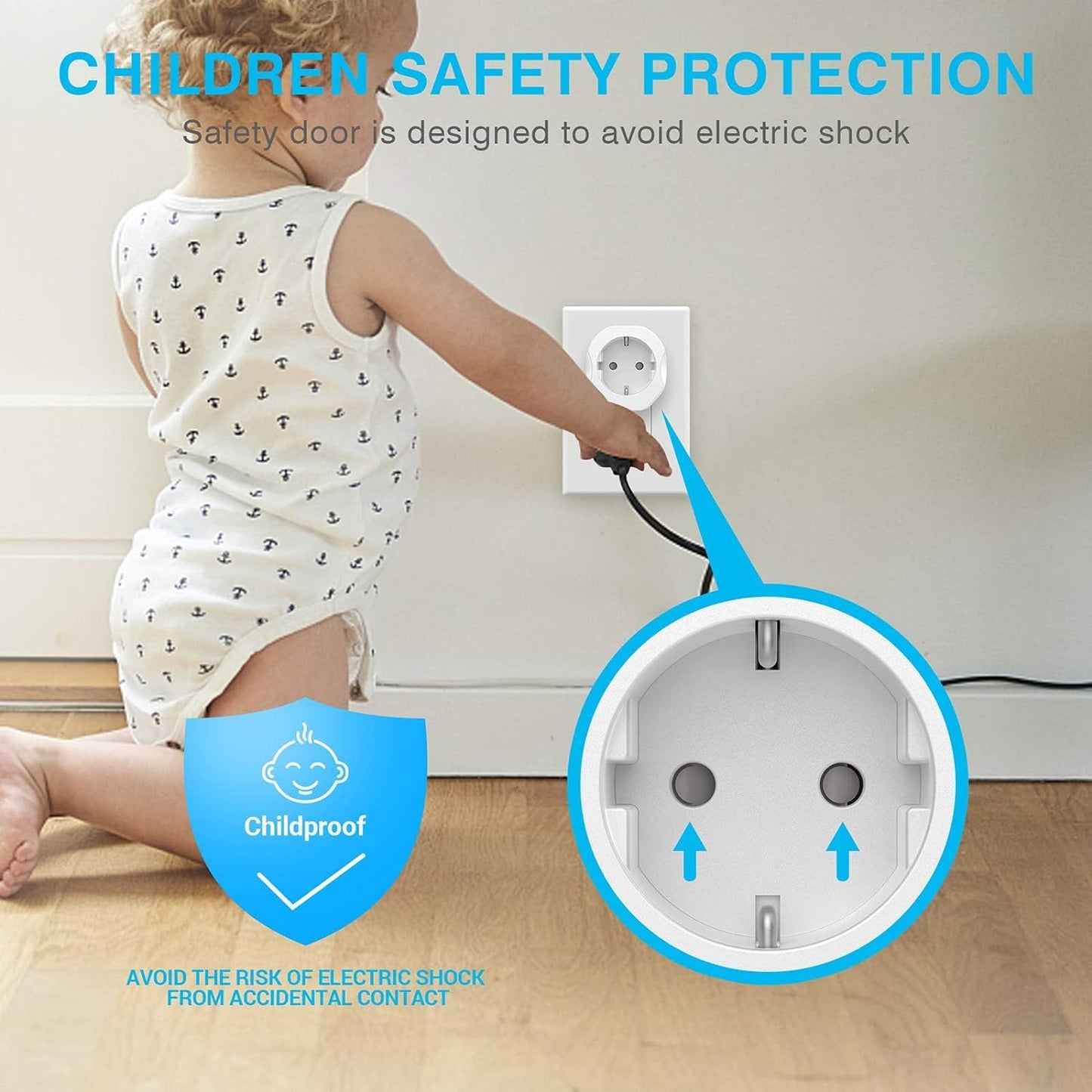 1 Pack European to US Plug Adapter, VINTAR EU to US Adapter, Europe to USA Travel Converter for Most of EU Spain France Type C E F Plugs to America