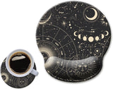 HOPONY Ergonomic Wrist Support Gel Mouse Pad, Wrist Rest Comfortable Computer Mouse Pad for Laptop, Pain Relief, Non-Slip Rubber Base,Moon Phase