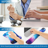 RICHEN Keyboard Wrist Rest Pad and Mouse Wrist Rest Support Mouse Pad Set,Sturdy & Comfortable & Lightweight for Easy Typing & Pain Relief-Ergonomic Support (Galaxy)