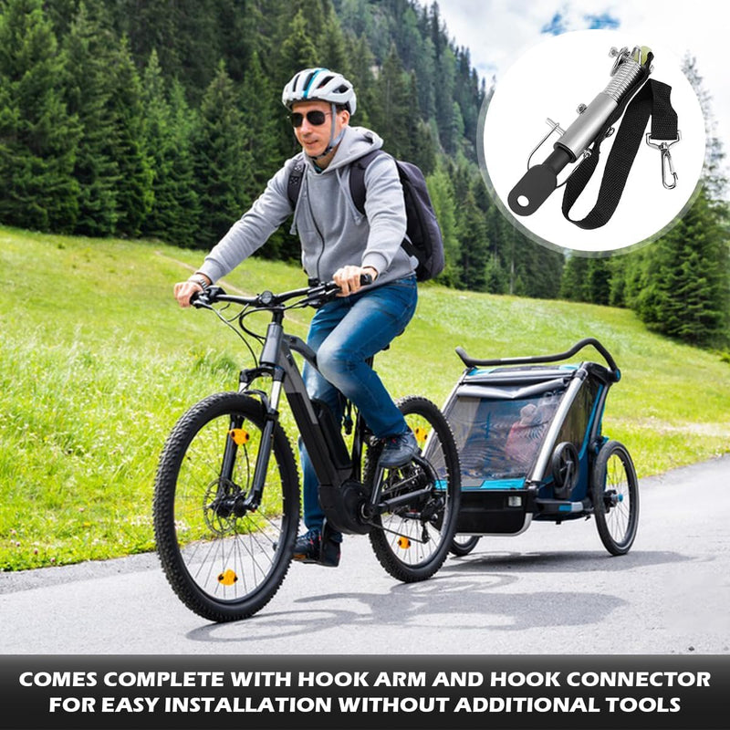 Bike Trailer Hitch Steel Cycling Trailer Coupler Attachment Bike Hitch Linker Connector Quick Release Bike Adapter for Child Pet Bike Trailer